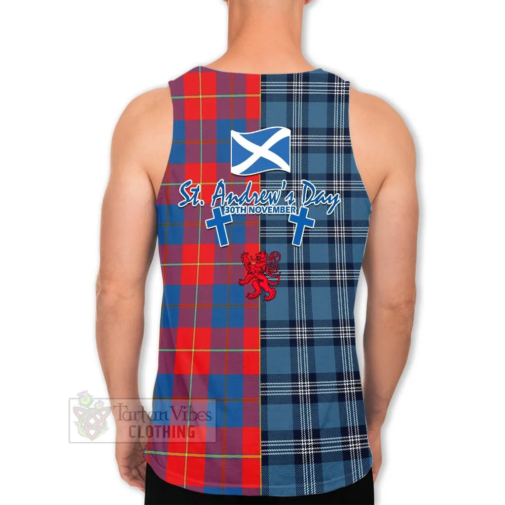 Blane Tartan Men's Tank Top Happy St. Andrew's Day Half Tartan Style