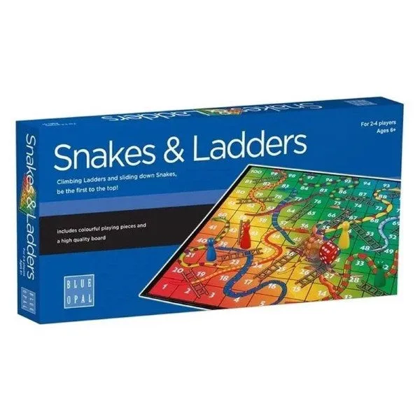 Blue Opal Snakes and Ladders Game