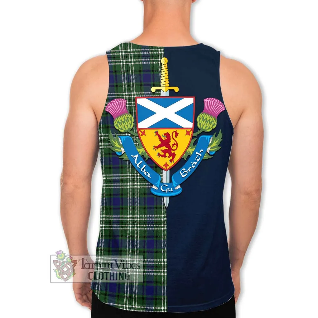 Blyth Tartan Men's Tank Top Alba with Scottish Lion Royal Arm Half Style