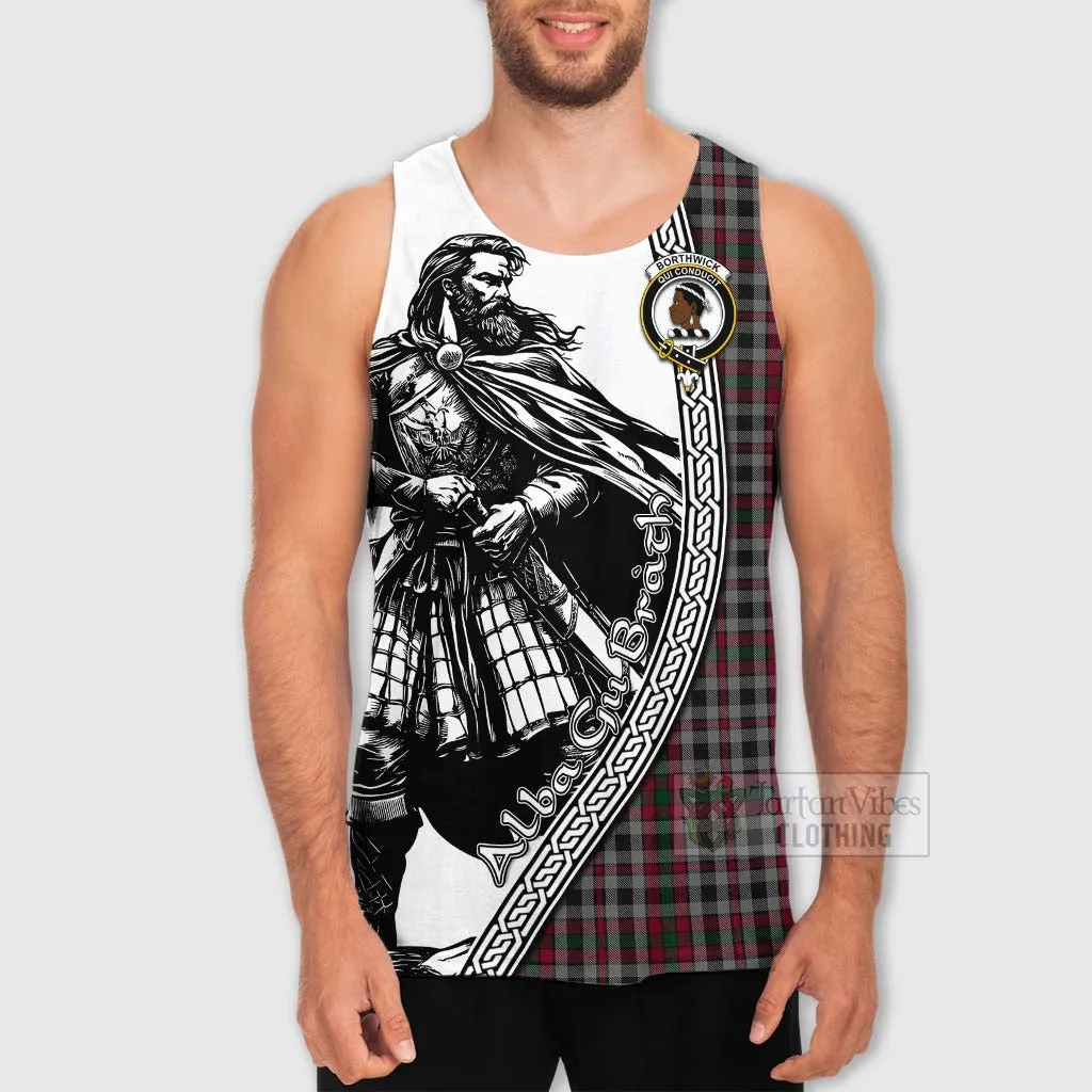 Borthwick Tartan Clan Crest Men's Tank Top with Highlander Warrior Celtic Style