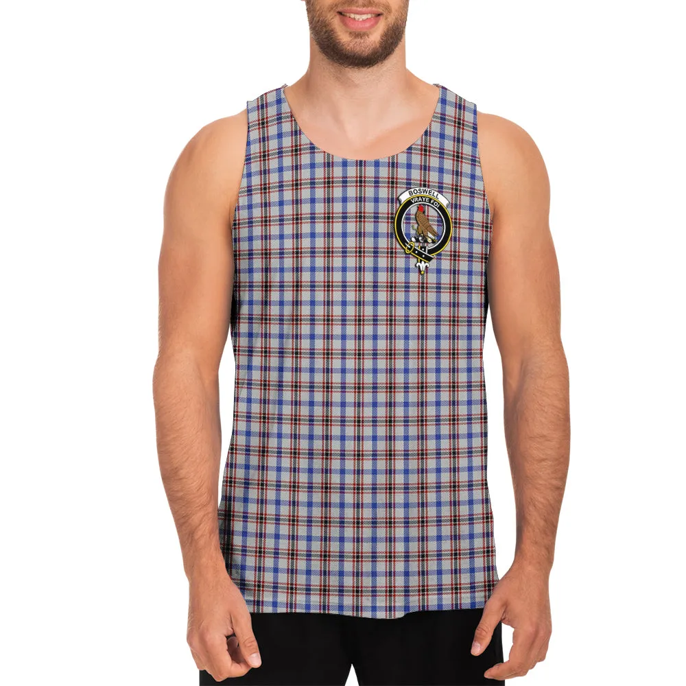 Boswell Tartan Mens Tank Top with Family Crest