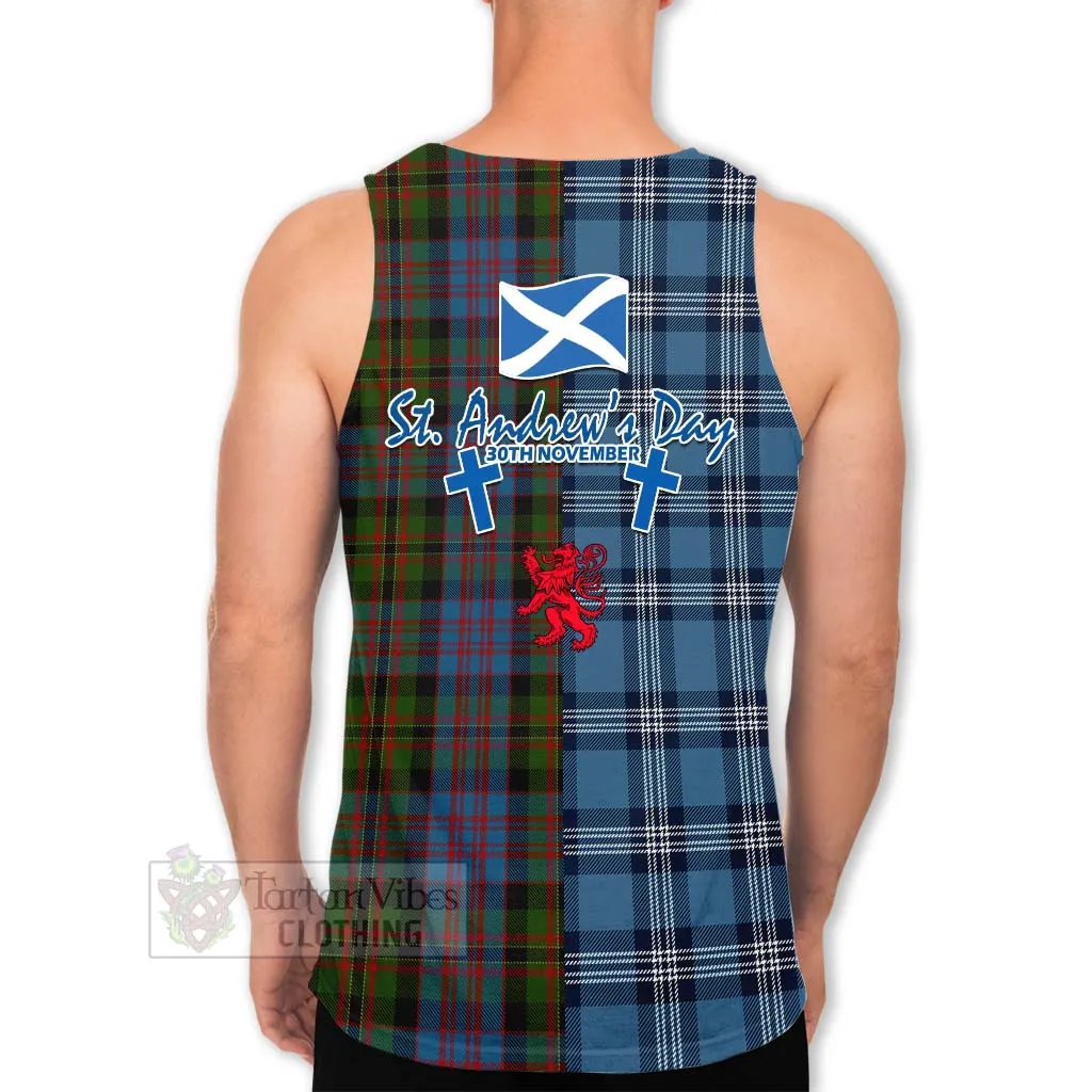 Bowie Tartan Men's Tank Top Happy St. Andrew's Day Half Tartan Style