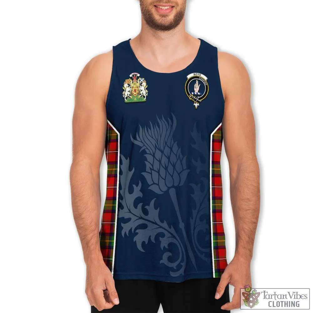 Boyd Tartan Men's Tanks Top with Family Crest and Scottish Thistle Vibes Sport Style