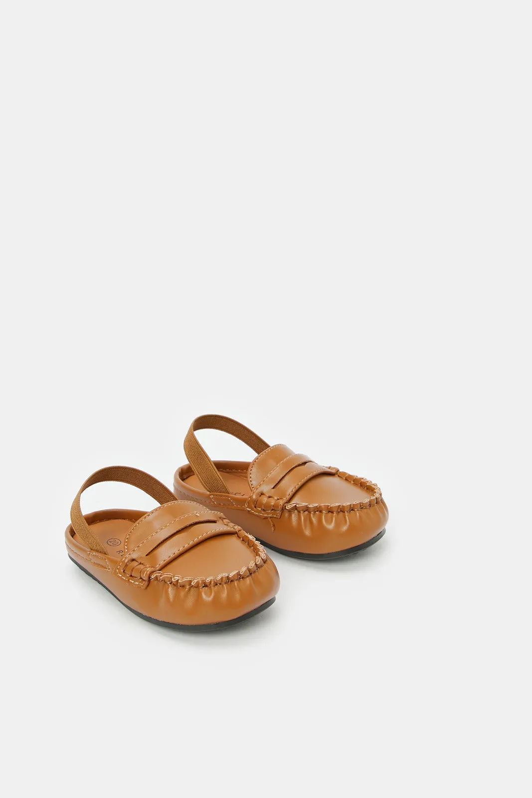 Boys Brown Mule With Elastic Back Strap