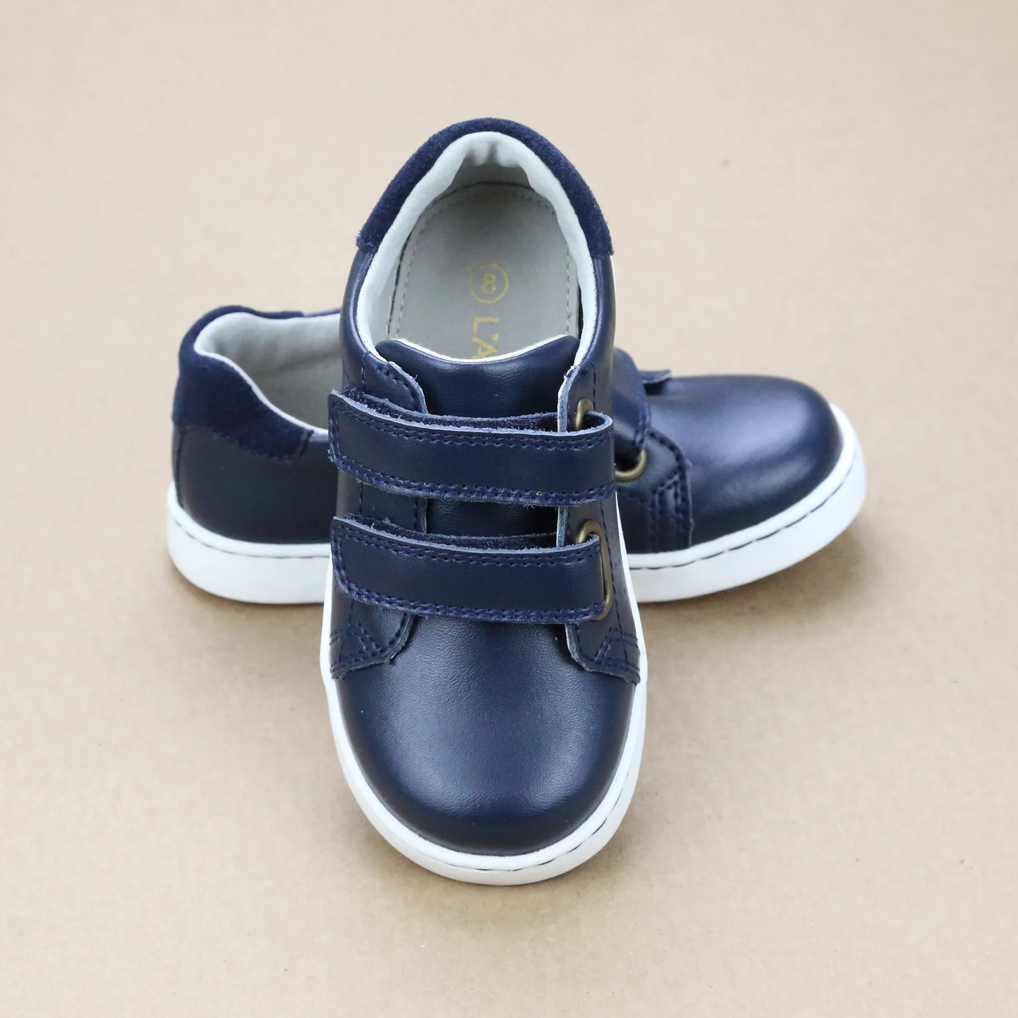 Boys Kyle Double Velcro Leather Sneaker