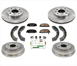 Brake Disc Rotors & Pads With Drums Brake Shoes Springs 99-00 Civic DX HX GX LX