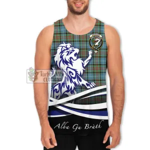 Brisbane Tartan Men's Tank Top with Alba Gu Brath Regal Lion Emblem