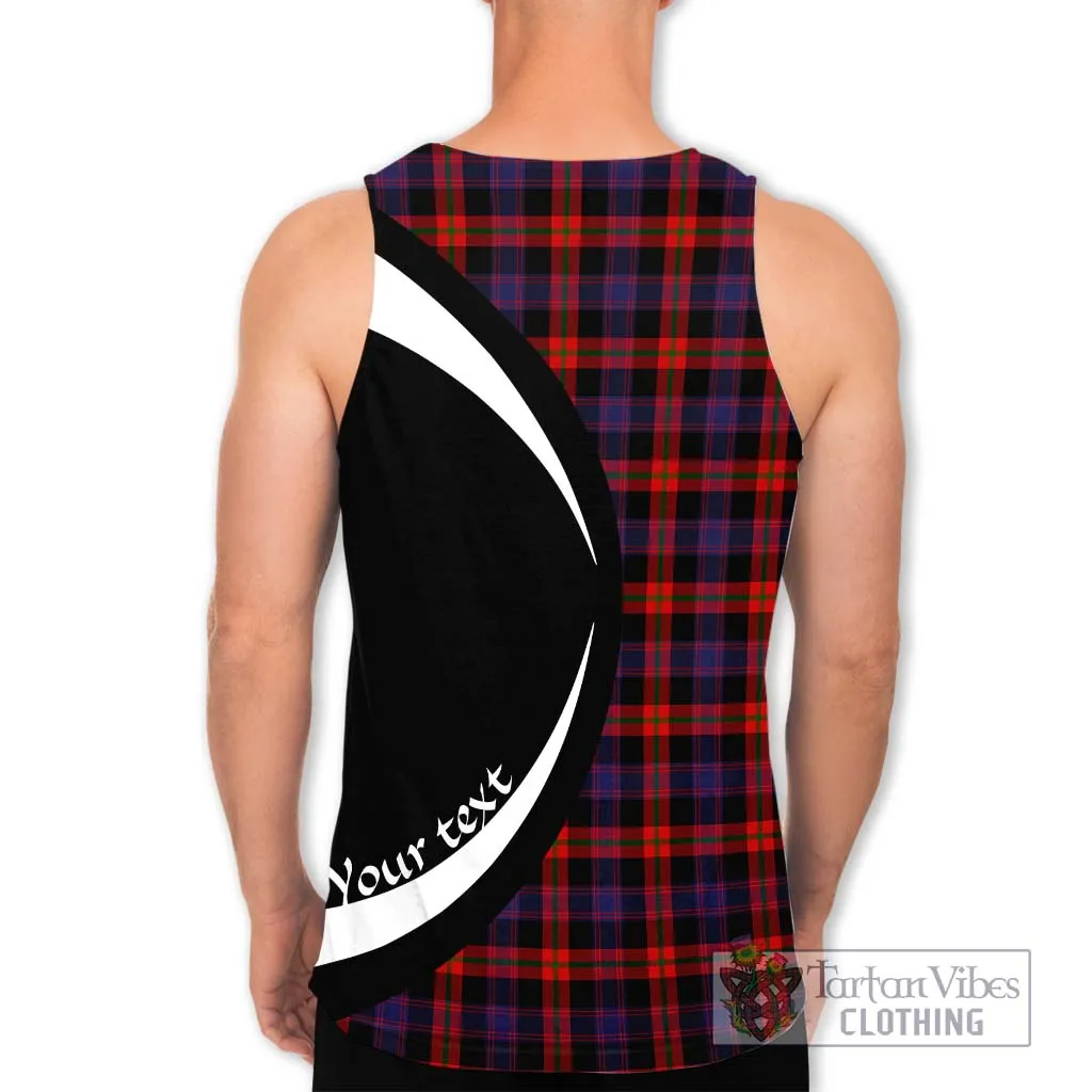 Broun Modern Tartan Men's Tank Top with Family Crest Circle Style