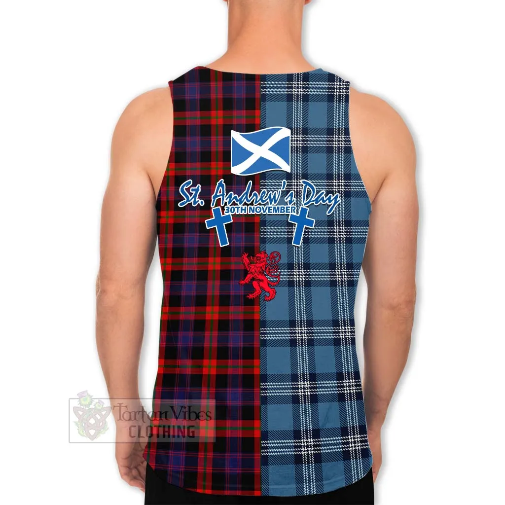 Brown (Broun) Tartan Men's Tank Top Happy St. Andrew's Day Half Tartan Style