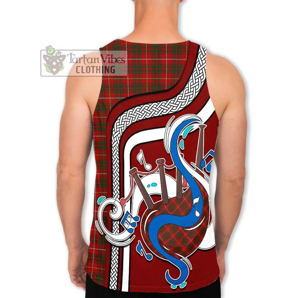 Bruce Tartan Men's Tank Top with Epic Bagpipe Style