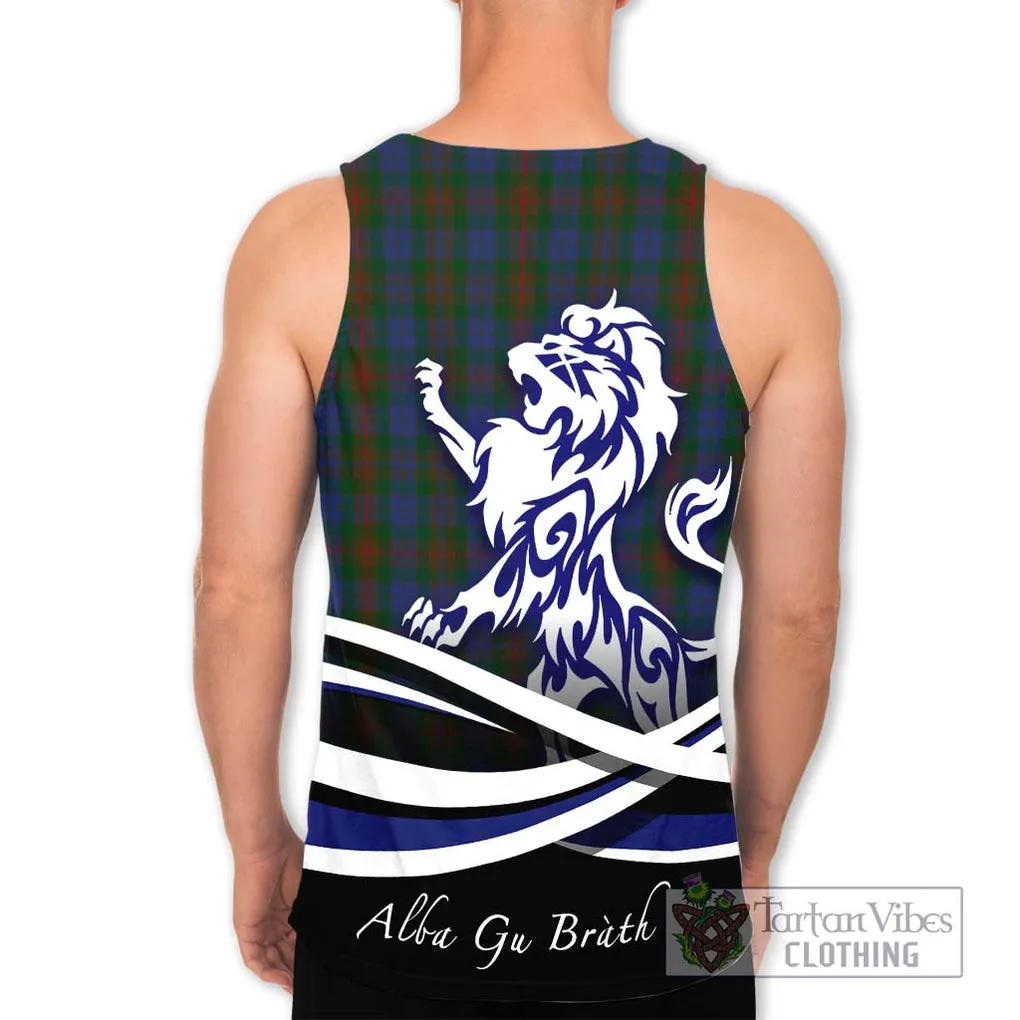 Buchanan Hunting Tartan Men's Tank Top with Alba Gu Brath Regal Lion Emblem