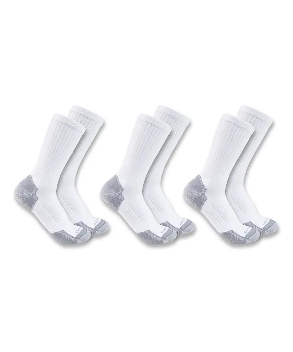 Carhartt Midweight Cotton Blend Crew Socks 3-Pack - White