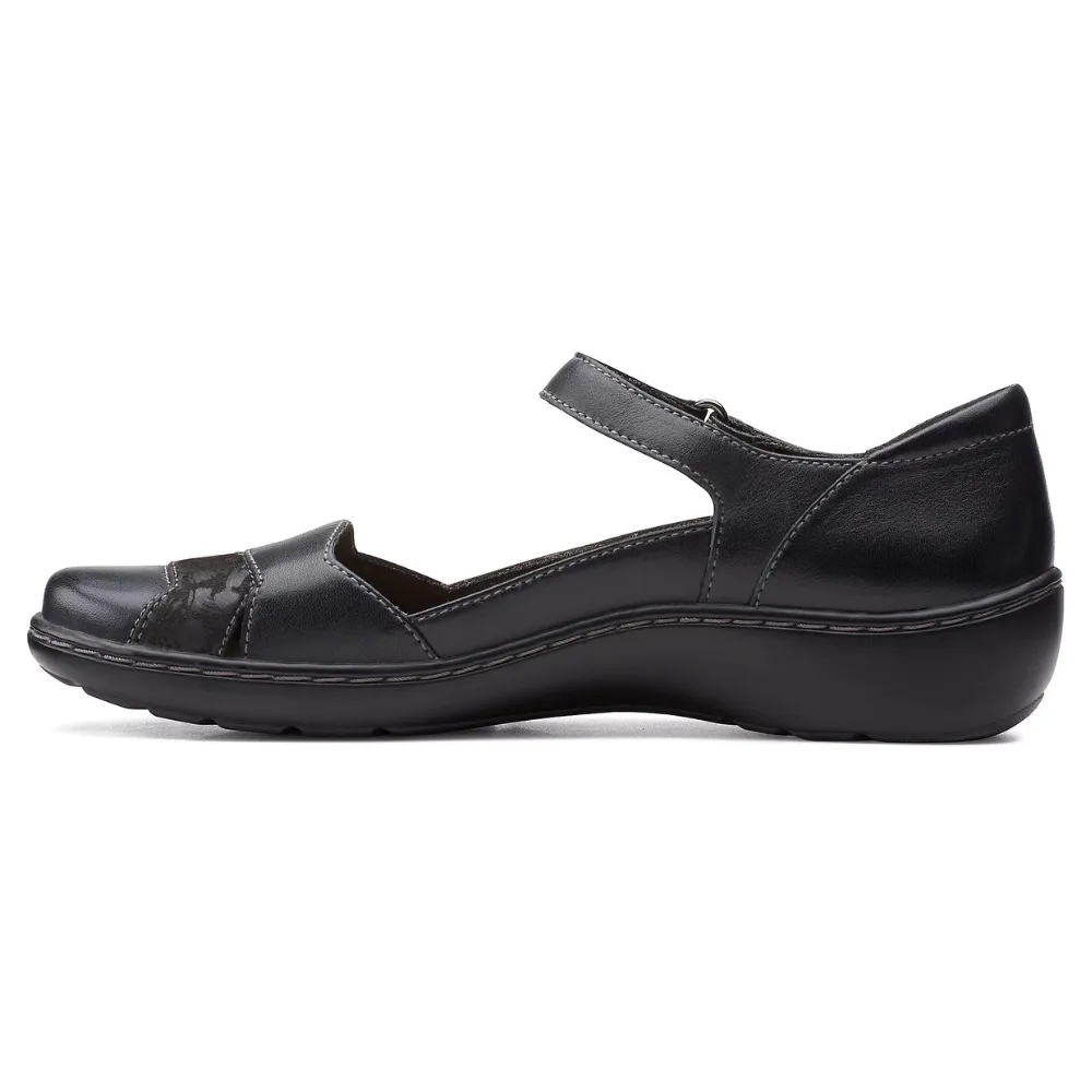 Clarks Cora Abby Black Leather Shoe (Women's)