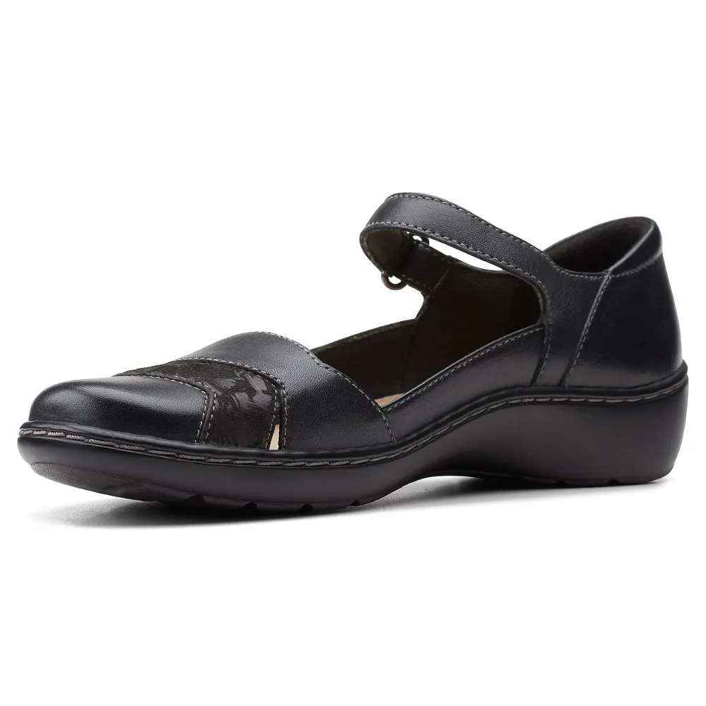 Clarks Cora Abby Black Leather Shoe (Women's)