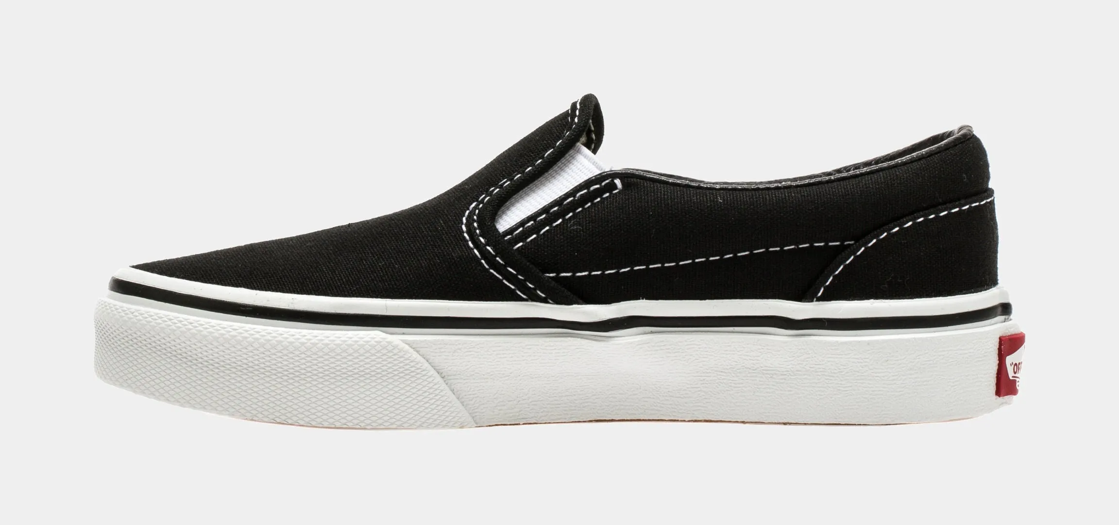 Classic Slip On Low Preschool Skateboarding Shoe (Black/White)