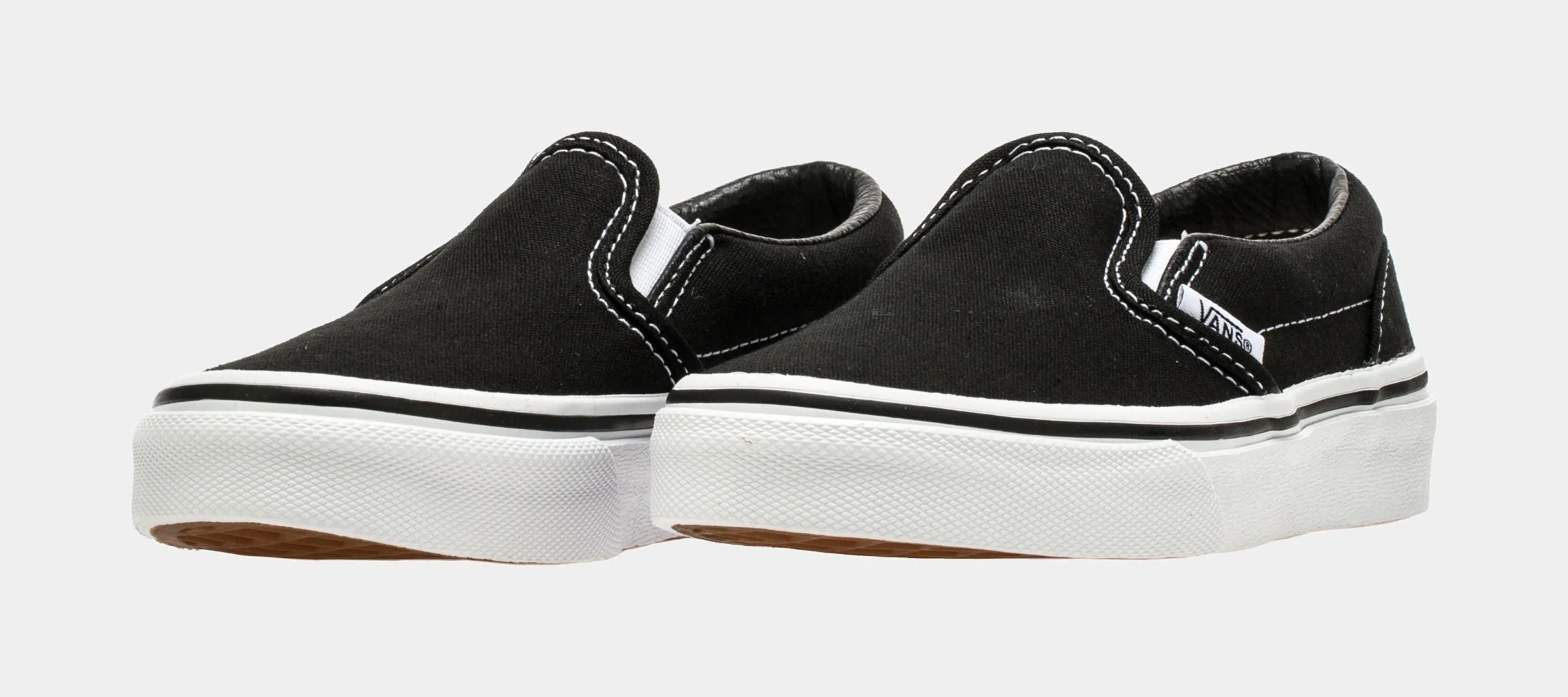 Classic Slip On Low Preschool Skateboarding Shoe (Black/White)