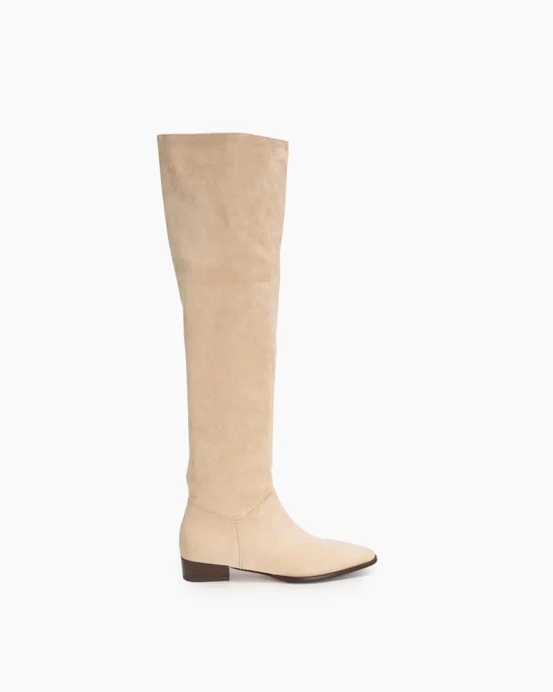 (Clean Up) Wide Calf Knee High Pull On Fall Weather Winter Boots