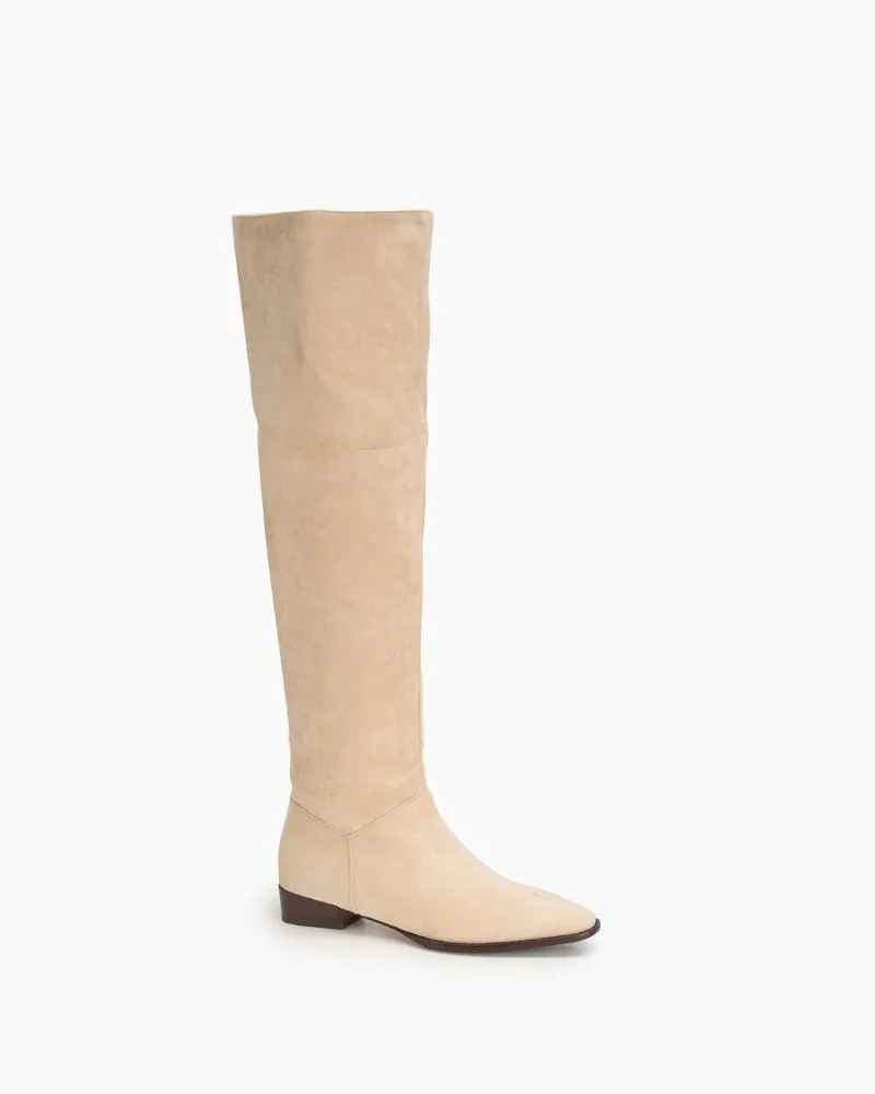 (Clean Up) Wide Calf Knee High Pull On Fall Weather Winter Boots