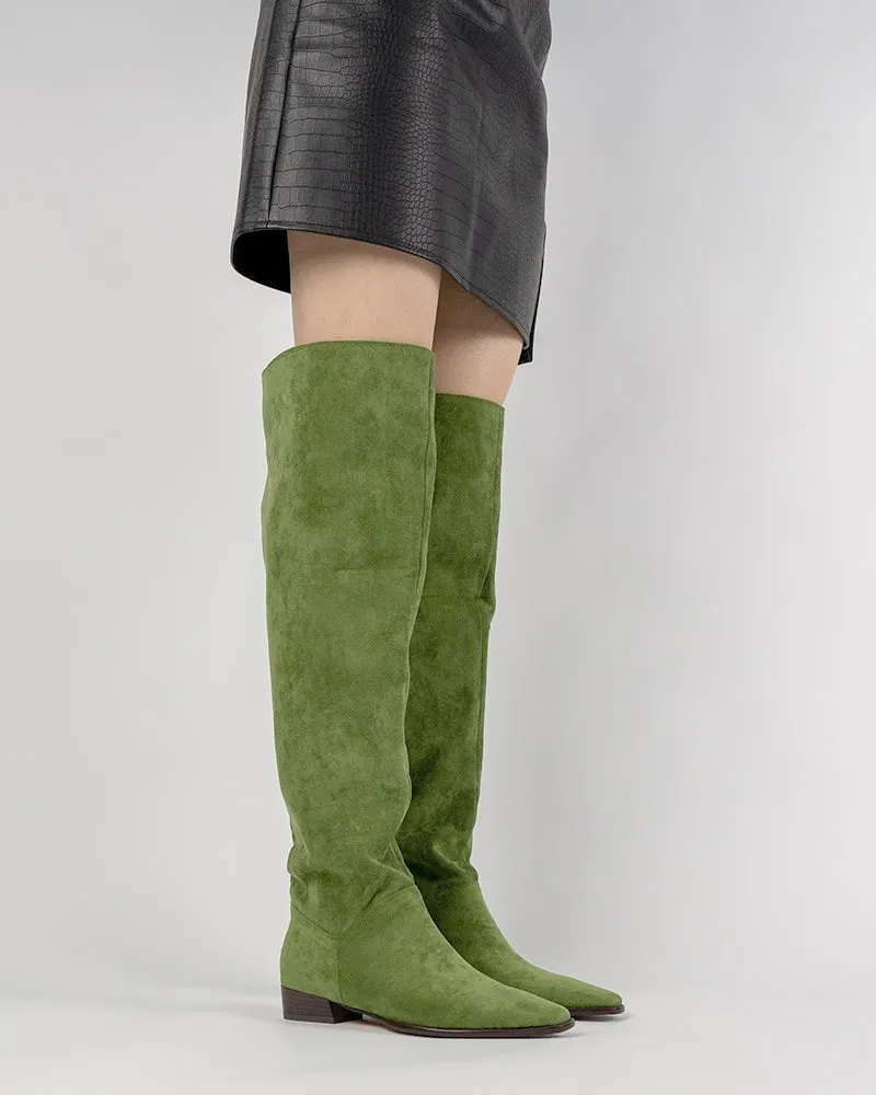 (Clean Up) Wide Calf Knee High Pull On Fall Weather Winter Boots