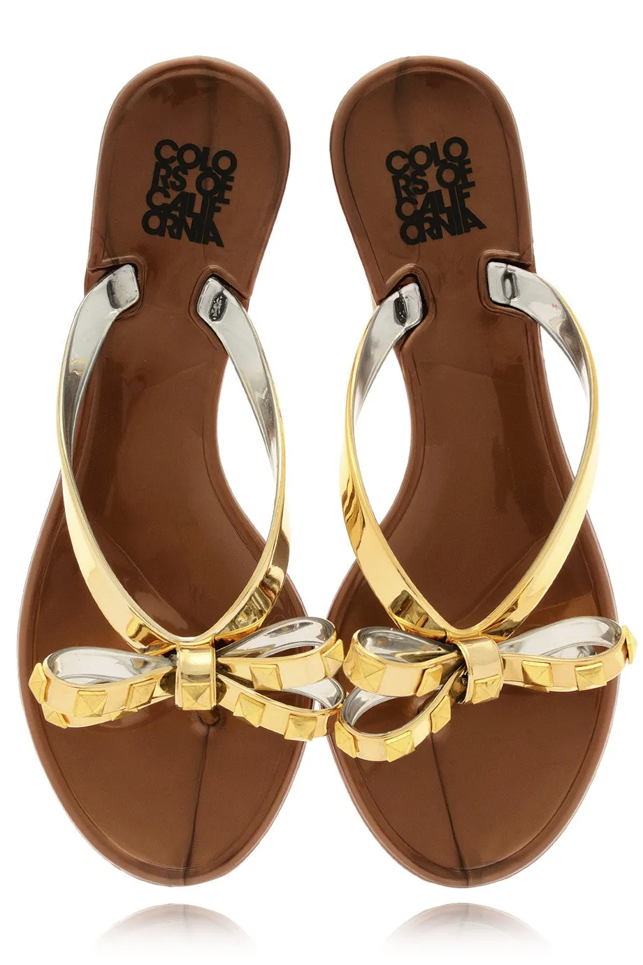 COLORS OF CALIFORNIA JACQUELINE Gold Flip Flops