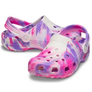 Crocs Kids - Youths Glow Marbled Classic Clog Pink Crush Multi