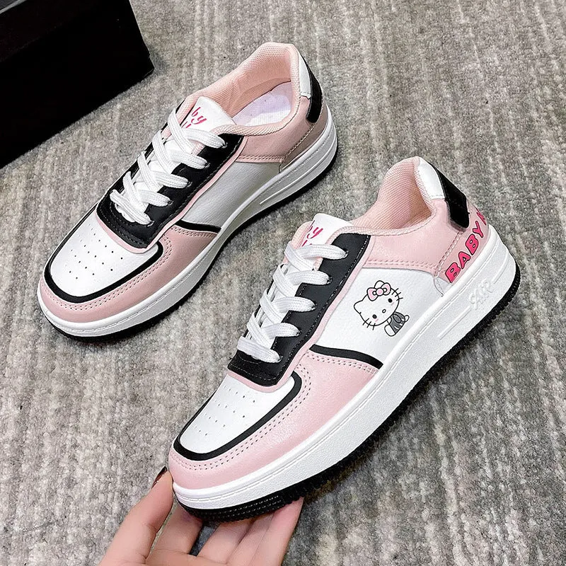 Cute Pink Kitty Sneakers Shoes