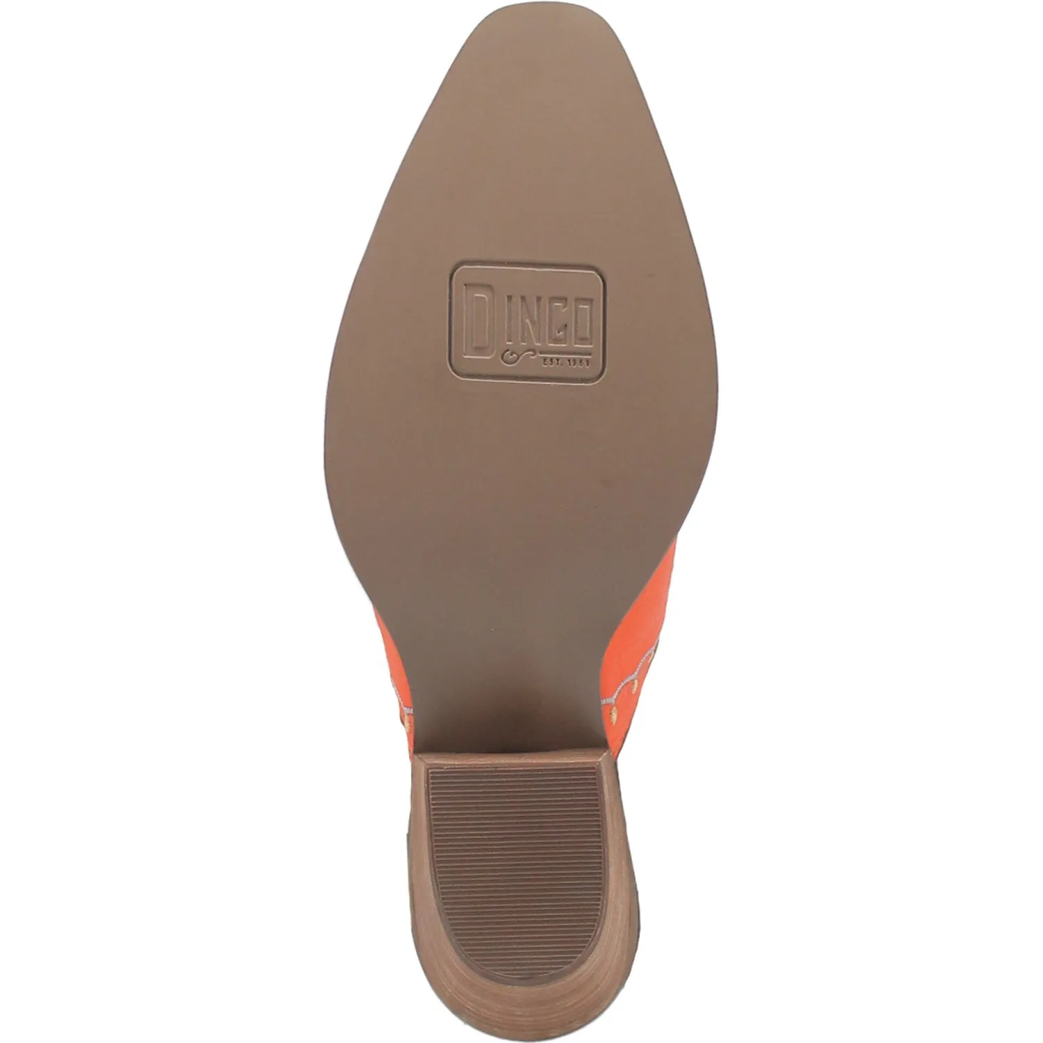 Dingo Womens Wildflower Mule Mule Shoes Leather Orange