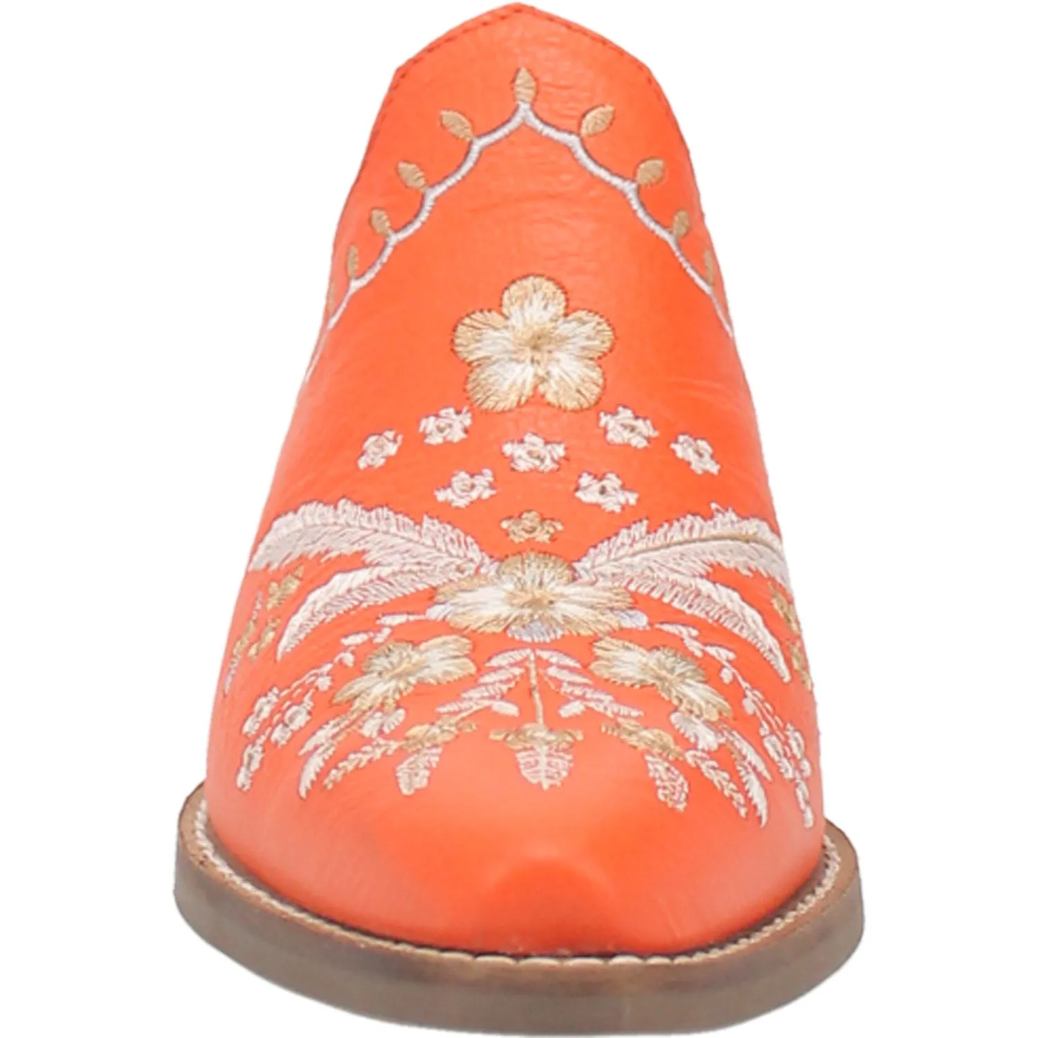 Dingo Womens Wildflower Mule Mule Shoes Leather Orange