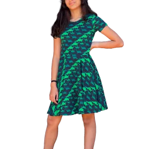 Dinosaur Waves Kids Twirl Dress [FINAL SALE]