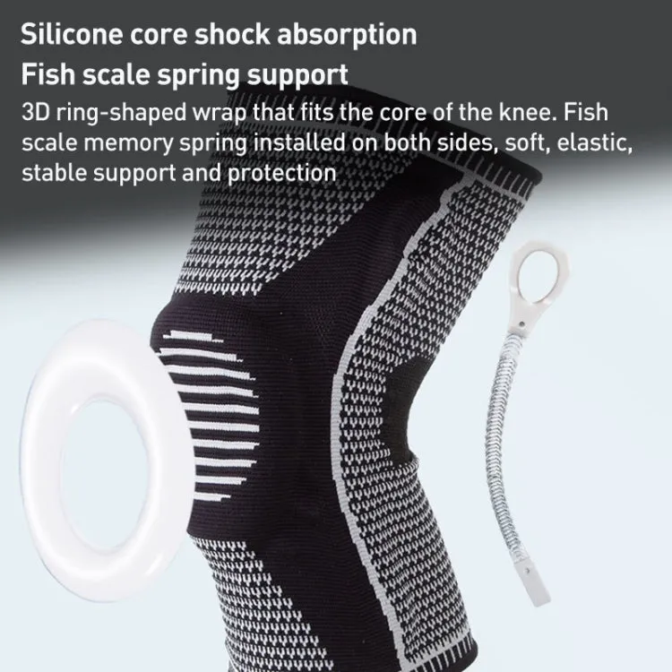 Dual Spring Support Silicone Sports Brace Fitness Protective Pads, Specification:XL Size(Grey)