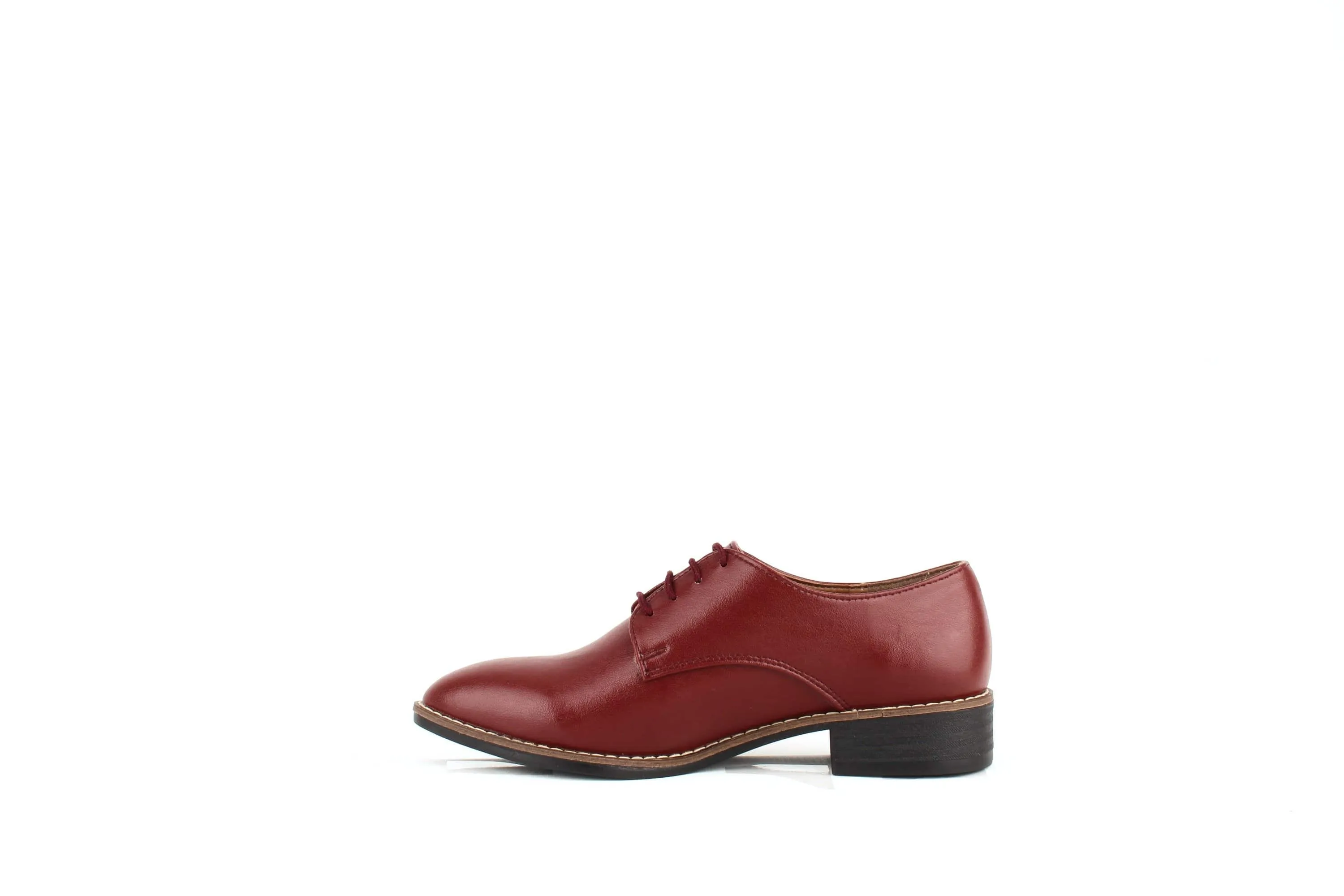 Esther Desserto® Cactus Leather Vegan Derby Shoe | Red