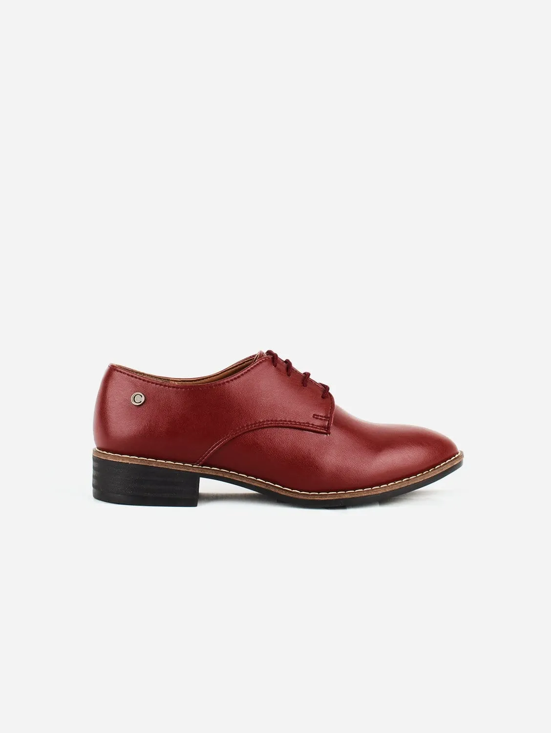 Esther Desserto® Cactus Leather Vegan Derby Shoe | Red