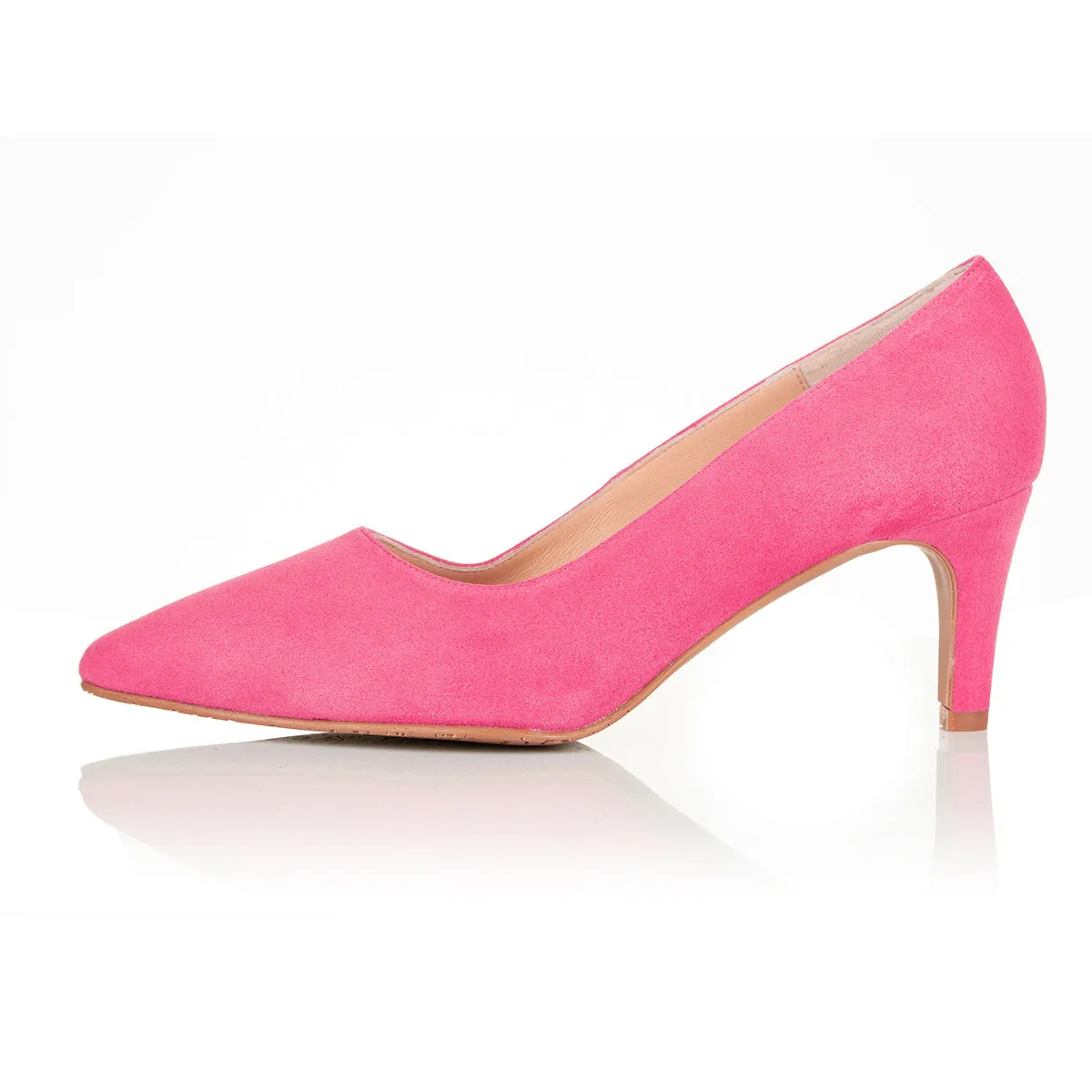 Eve Wide Fit Court Shoe – Raspberry Pink Suede