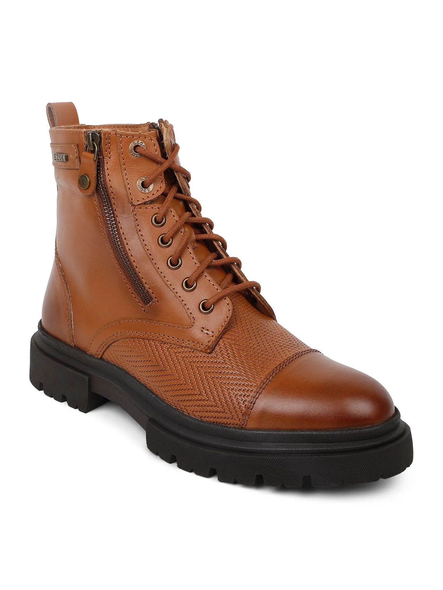 Ezok Tan Casual boot shoes for men 2501