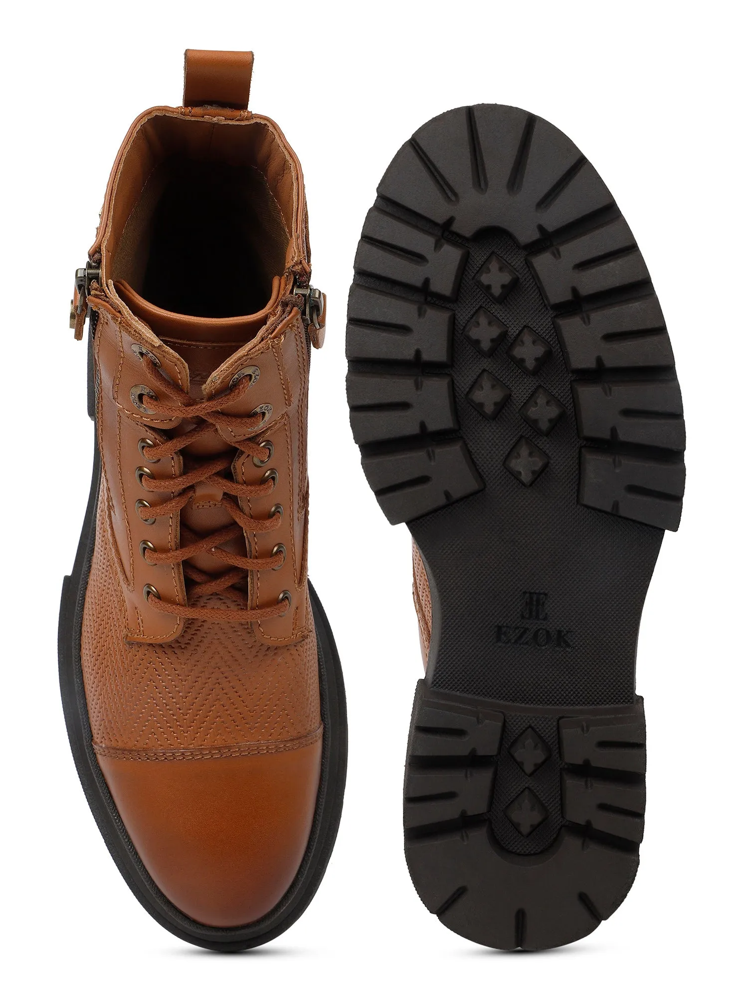 Ezok Tan Casual boot shoes for men 2501