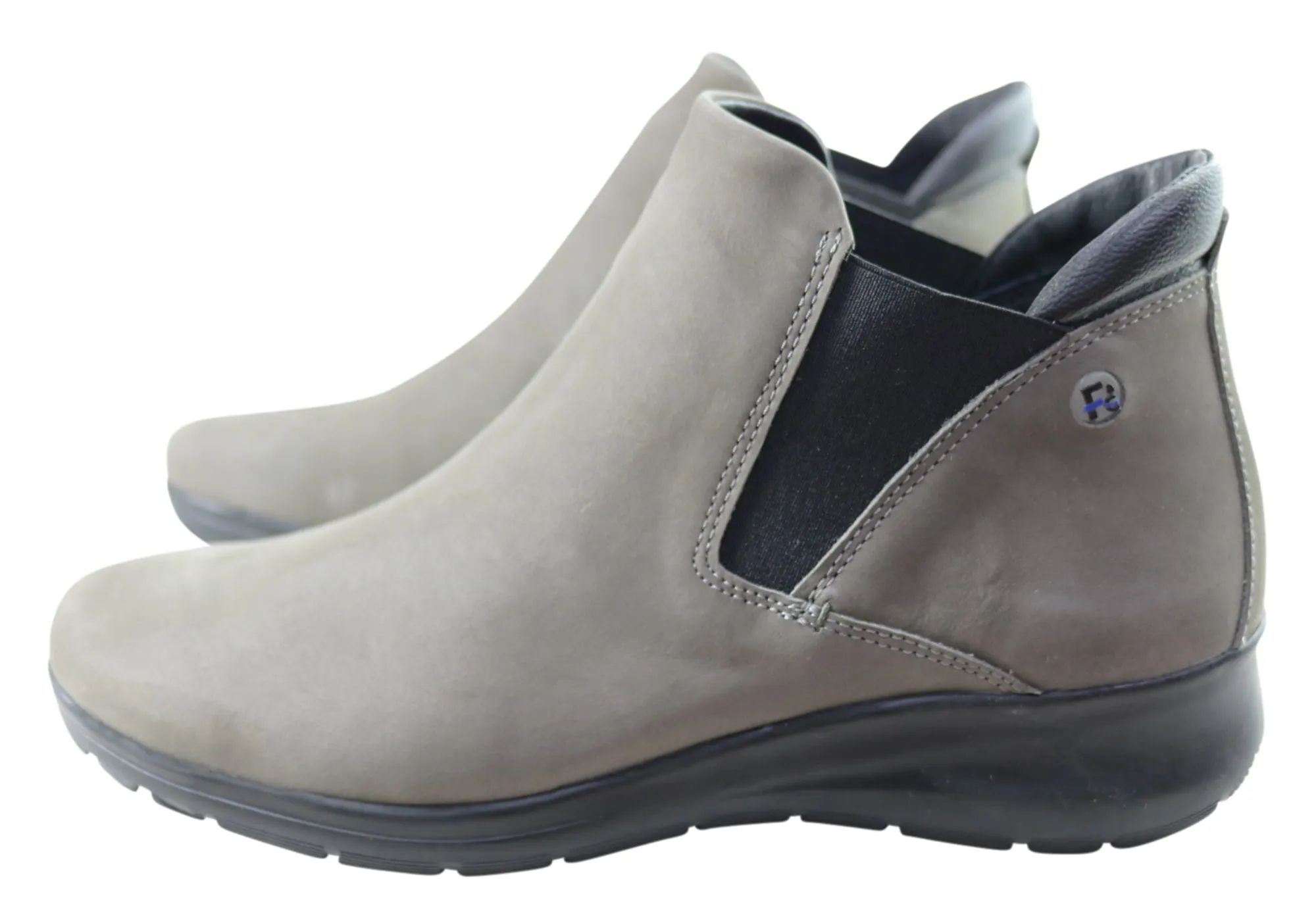 Flex & Go Yorka Womens Comfort Leather Ankle Boots Made In Portugal