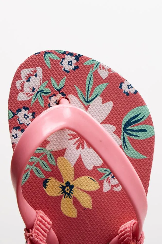 Floral Flip Flop Pink