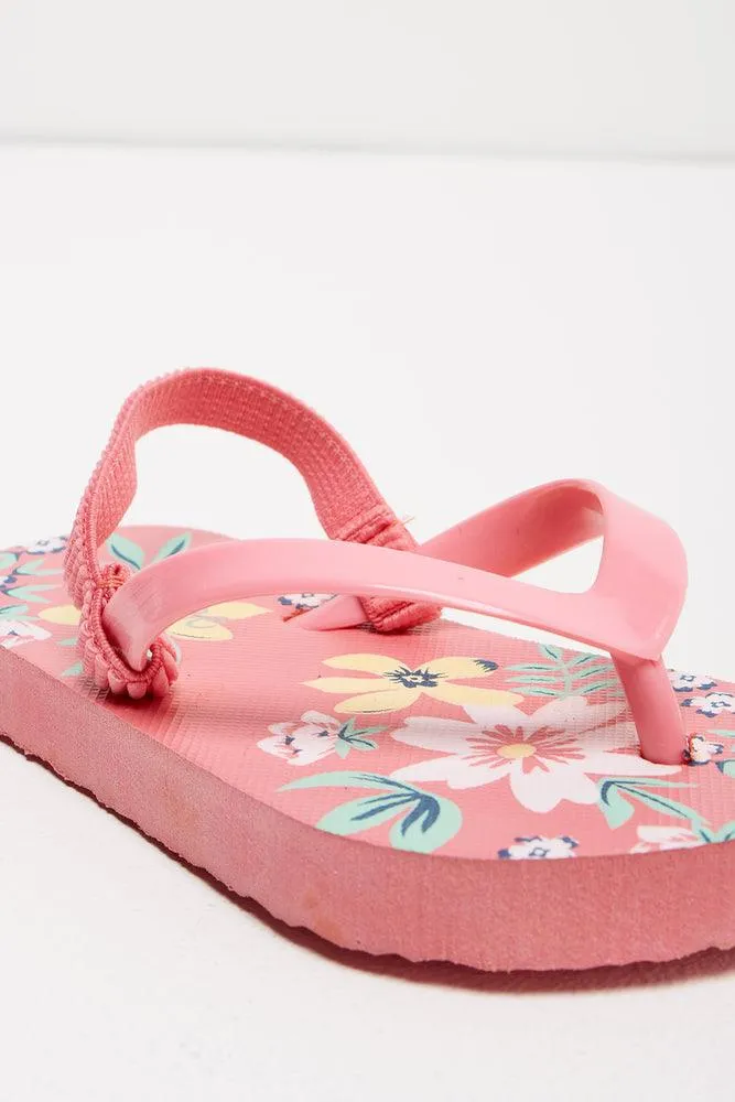 Floral Flip Flop Pink