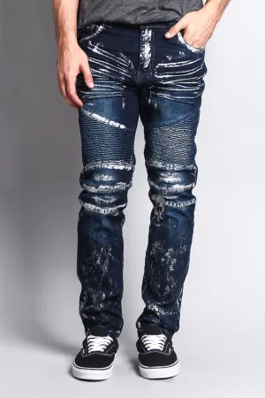 Foil Edge Biker Denim Jeans