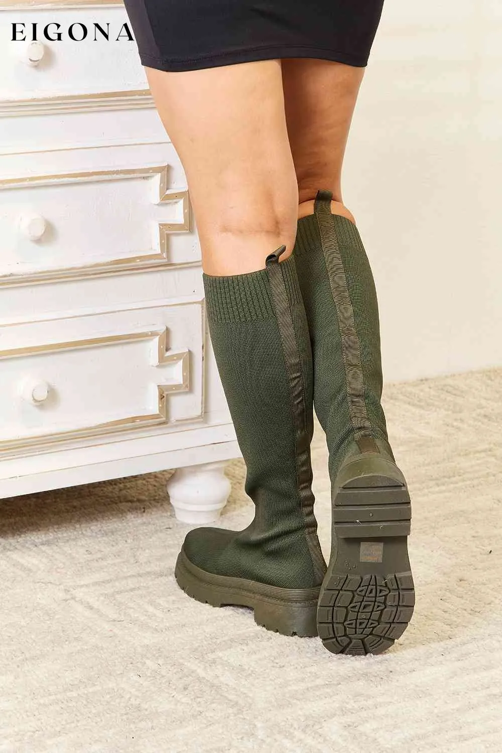 Footwear Knee High Platform Sock Boots