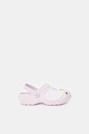 Girls Lilac Embossed With Daisy Character Clog