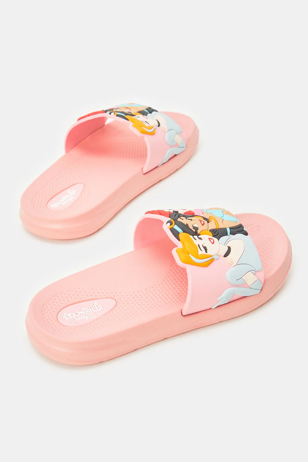 Girls Pink Embossed With Disney Princess Slide