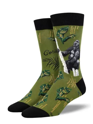 Gorilla Endangered Species Men's Crew Socks