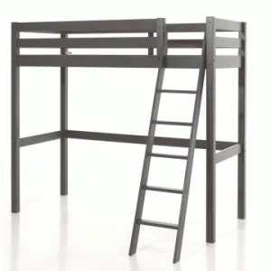 Grey Single High Sleeper with Slanted Ladder by Vipack Pino