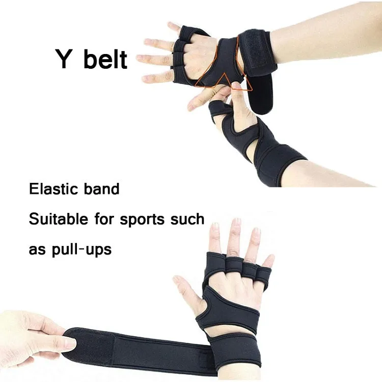 Half-Finger Sports Gloves Non-Slip Silicone Fitness Equipment Gloves Sports Compression Wristbands, Specification: M（Black）