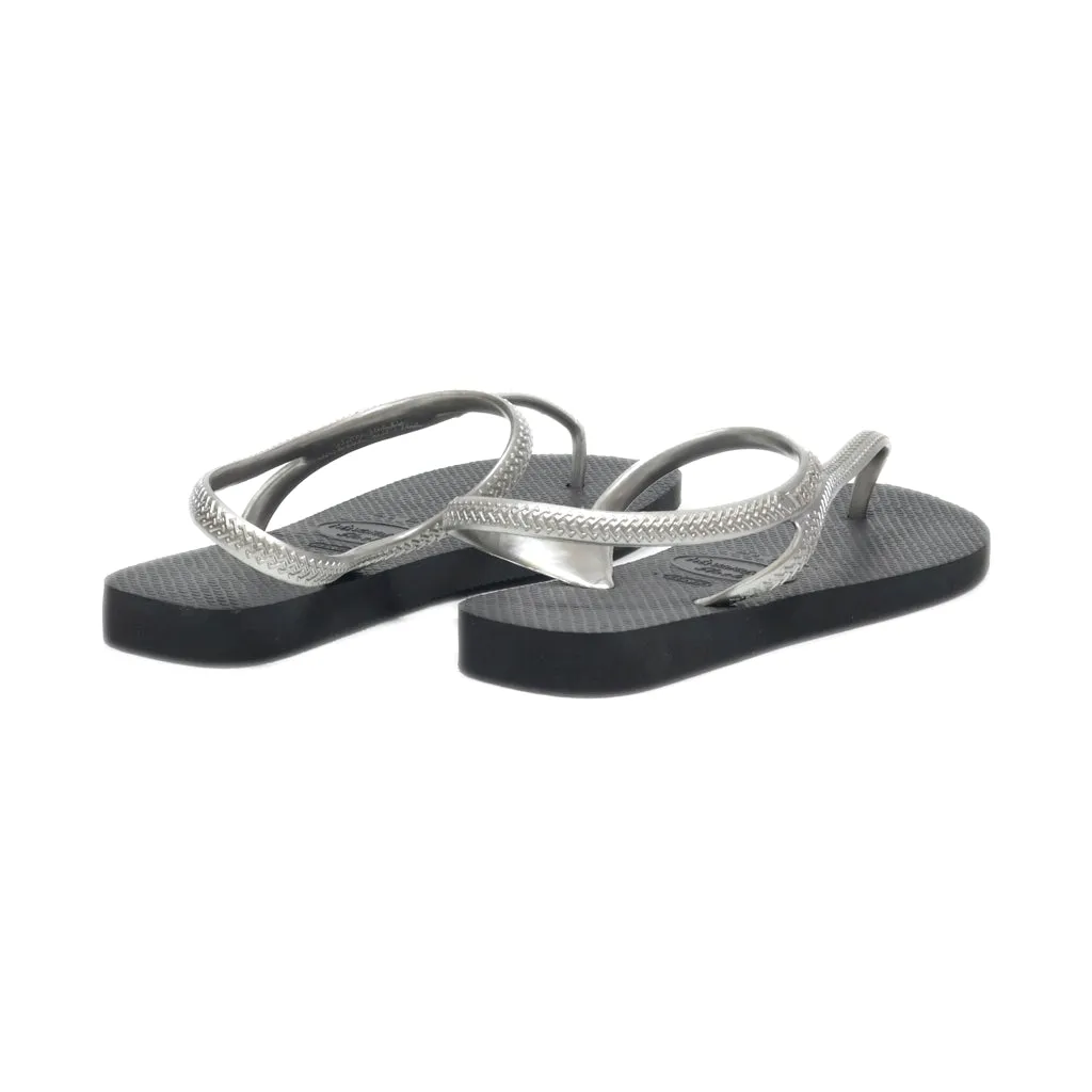 Havaianas Slippers Rubber Silver Colour For Women