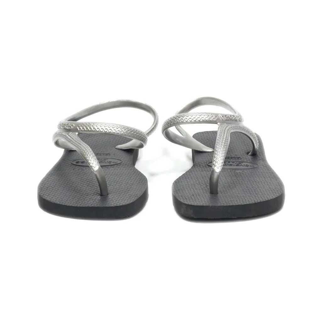 Havaianas Slippers Rubber Silver Colour For Women