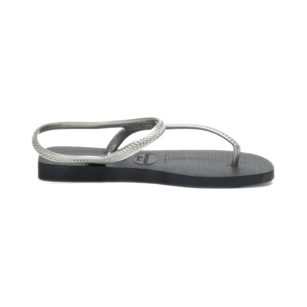 Havaianas Slippers Rubber Silver Colour For Women