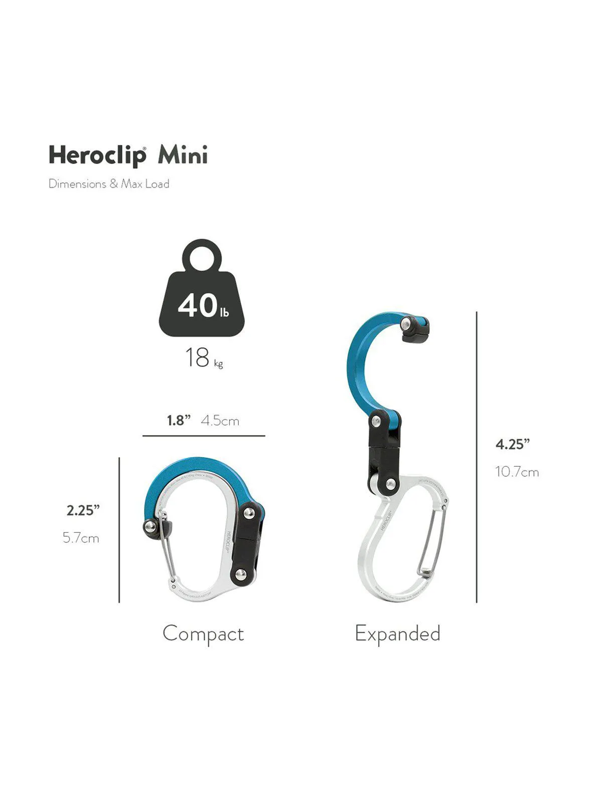 Heroclip Carabiner Mini Black Blue