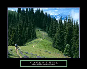 Hiking "Adventure" Motivational Poster - Front Line